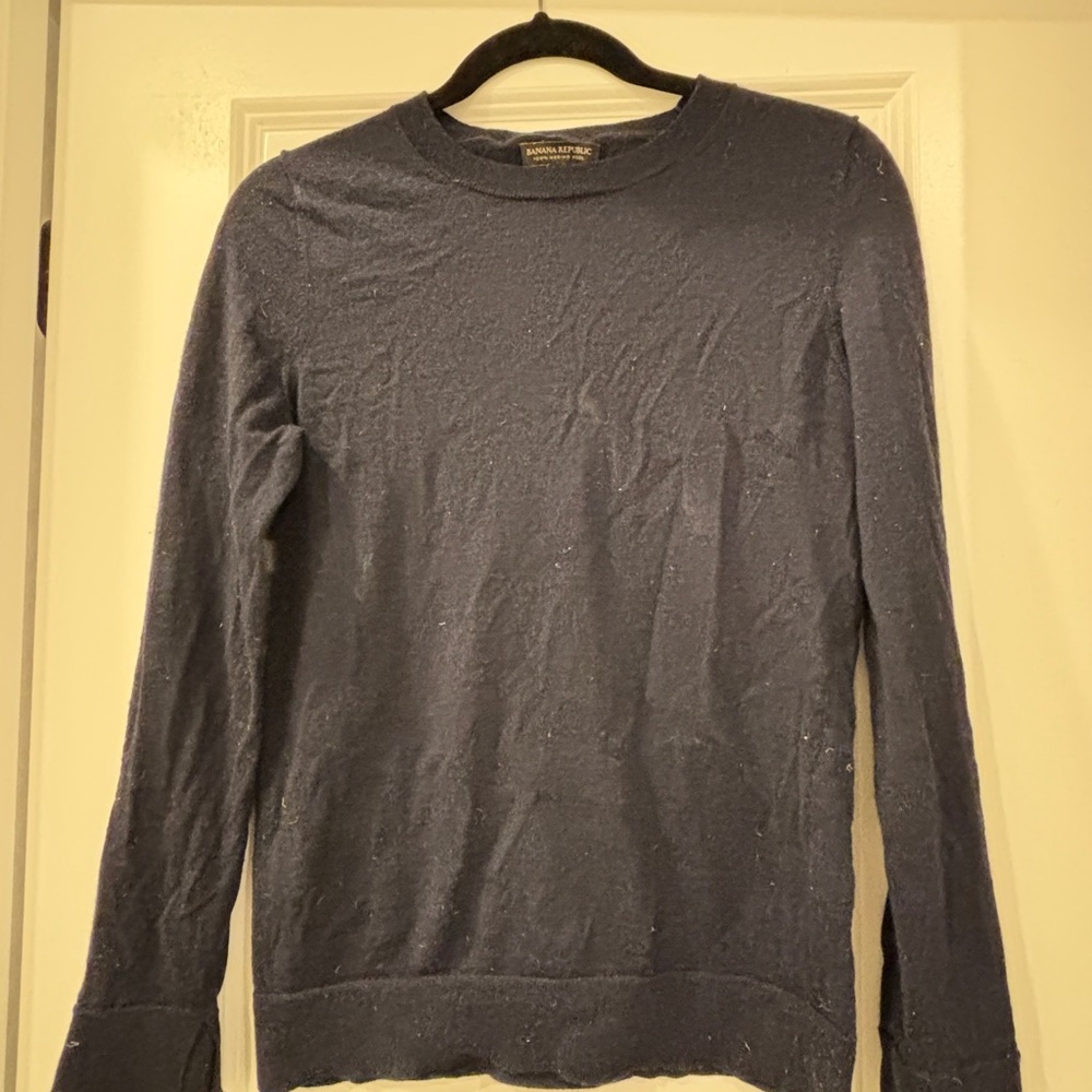 Navy Blue Long Sleeve Sweater